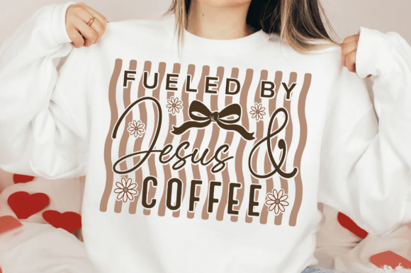 Fueled by Jesus and Coffee SVG, Faith SVG for T-Shirt Designs & Craft Graphics
