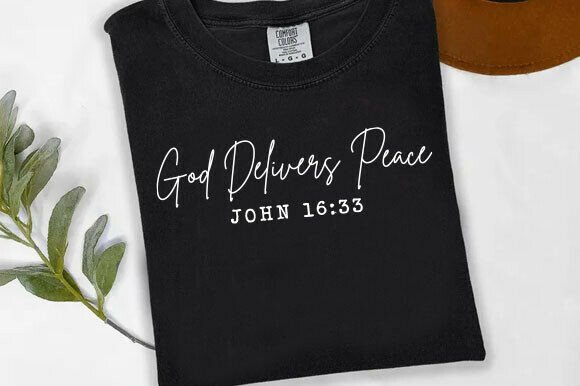 God Delivers Peace Trendy Christian PNG for T-Shirt Designs & Graphics