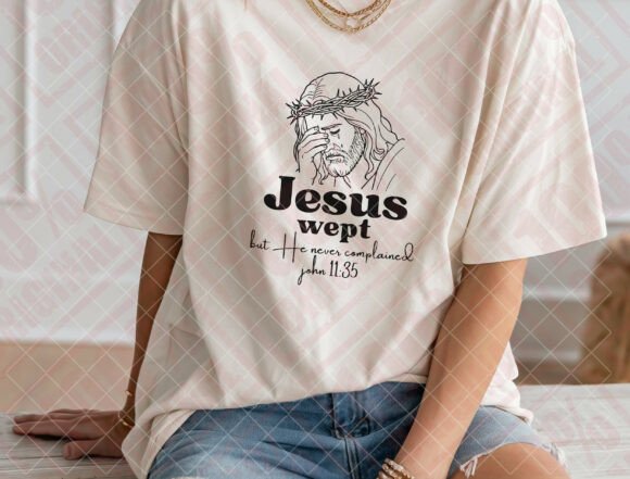 Jesus Wept SVG: A Thoughtful Christian Graphic for T-Shirt and Merchandise Designs