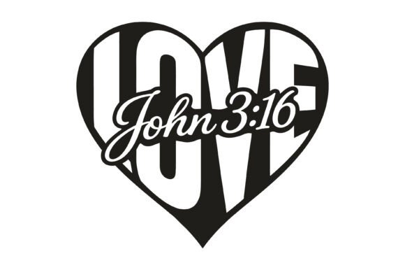 Love John 3 16 Christian Heart SVG for T-Shirt Designs & Crafting Graphics