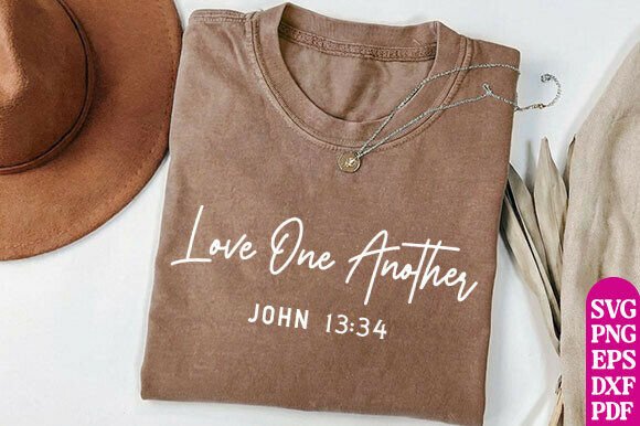 Love One Another Trendy Christian PNG: A Fresh Graphic for Faith-Based T-Shirt Designs