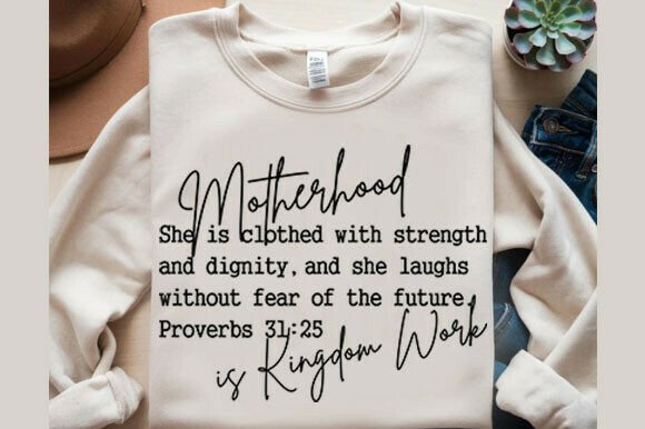 Motherhood Religious Christian Quote SVG for T-Shirt & Graphic Designs