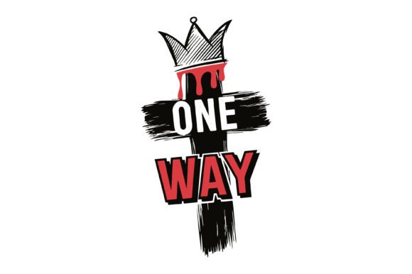 One Way Cross Christian Design for T-Shirt & Craft Graphics