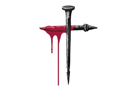Testing the Nail Cross Blood Christian Design for Real Embroidery Projects